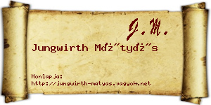 Jungwirth Mátyás névjegykártya